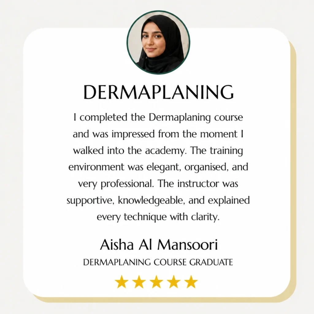 Dermaplaning course testimonial